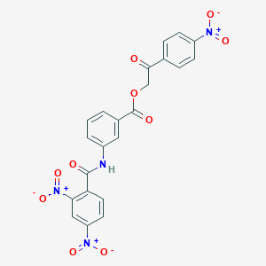 molecular formula C22H14N4O10 B341637 2-{4-Nitrophenyl}-2-oxoethyl 3-({2,4-dinitrobenzoyl}amino)benzoate 