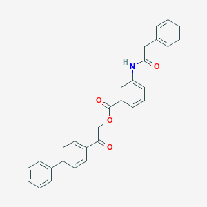 2-(Biphenyl-4-yl)-2-oxoethyl 3-[(phenylacetyl)amino]benzoate