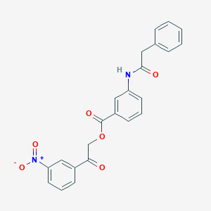 molecular formula C23H18N2O6 B341640 2-(3-Nitrophenyl)-2-oxoethyl 3-[(phenylacetyl)amino]benzoate 