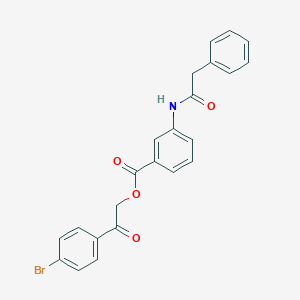 2-(4-Bromophenyl)-2-oxoethyl 3-[(phenylacetyl)amino]benzoate
