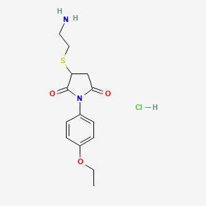 molecular formula C14H19ClN2O3S B3416416 3-(2-Aminoethylsulfanyl)-1-(4-ethoxyphenyl)pyrrolidine-2,5-dione hydrochloride CAS No. 817172-29-5