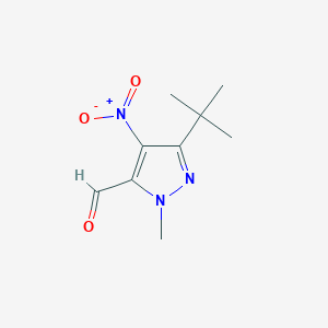 molecular formula C9H13N3O3 B3416421 5-Tert-butyl-2-methyl-4-nitro-2h-pyrazole-3-carboxldehyde CAS No. 817172-31-9