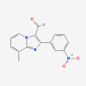 molecular formula C15H11N3O3 B3416424 8-Methyl-2-(3-nitrophenyl)imidazo[1,2-a]pyridine-3-carbaldehyde CAS No. 817172-43-3