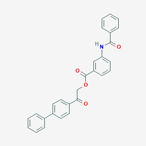 molecular formula C28H21NO4 B341643 2-(Biphenyl-4-yl)-2-oxoethyl 3-[(phenylcarbonyl)amino]benzoate 