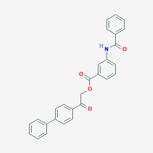 molecular formula C28H21NO4 B341643 2-[1,1'-biphenyl]-4-yl-2-oxoethyl 3-(benzoylamino)benzoate 