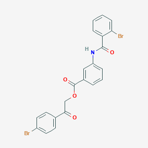 molecular formula C22H15Br2NO4 B341645 2-(4-Bromophenyl)-2-oxoethyl 3-[(2-bromobenzoyl)amino]benzoate 