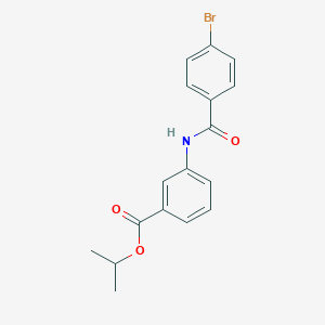 molecular formula C17H16BrNO3 B341646 3-(4-Bromo-benzoylamino)-benzoic acid isopropyl ester 
