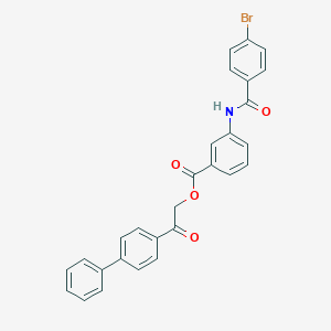 molecular formula C28H20BrNO4 B341647 2-(Biphenyl-4-yl)-2-oxoethyl 3-{[(4-bromophenyl)carbonyl]amino}benzoate 