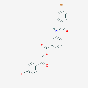molecular formula C23H18BrNO5 B341648 2-(4-Methoxyphenyl)-2-oxoethyl 3-[(4-bromobenzoyl)amino]benzoate 