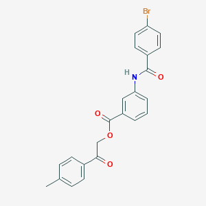 molecular formula C23H18BrNO4 B341649 2-(4-Methylphenyl)-2-oxoethyl 3-[(4-bromobenzoyl)amino]benzoate 