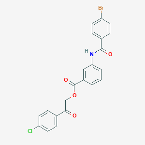 molecular formula C22H15BrClNO4 B341650 2-(4-Chlorophenyl)-2-oxoethyl 3-[(4-bromobenzoyl)amino]benzoate 
