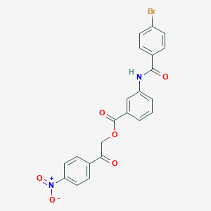 molecular formula C22H15BrN2O6 B341651 2-(4-Nitrophenyl)-2-oxoethyl 3-[(4-bromobenzoyl)amino]benzoate 