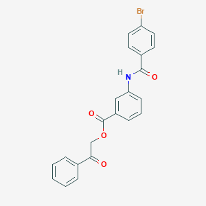 molecular formula C22H16BrNO4 B341652 2-Oxo-2-phenylethyl 3-[(4-bromobenzoyl)amino]benzoate 