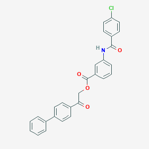 2-(Biphenyl-4-yl)-2-oxoethyl 3-{[(4-chlorophenyl)carbonyl]amino}benzoate