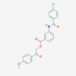 molecular formula C23H18ClNO5 B341654 2-(4-Methoxyphenyl)-2-oxoethyl 3-[(4-chlorobenzoyl)amino]benzoate 