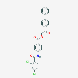 molecular formula C28H19Cl2NO4 B341657 2-[1,1'-biphenyl]-4-yl-2-oxoethyl 4-[(2,4-dichlorobenzoyl)amino]benzoate 