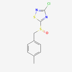 molecular formula C10H9ClN2OS2 B3416575 3-Chloro-5-(4-methylbenzylsulfinyl)-1,2,4-thiadiazole CAS No. 845879-27-8