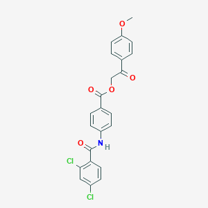 molecular formula C23H17Cl2NO5 B341658 2-(4-Methoxyphenyl)-2-oxoethyl 4-[(2,4-dichlorobenzoyl)amino]benzoate 