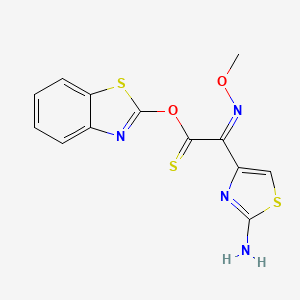molecular formula C13H10N4O2S3 B3416587 O-(1,3-benzothiazol-2-yl) (2Z)-2-(2-amino-1,3-thiazol-4-yl)-2-methoxyiminoethanethioate CAS No. 84994-24-1
