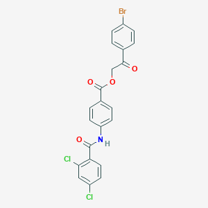 molecular formula C22H14BrCl2NO4 B341660 2-(4-Bromophenyl)-2-oxoethyl 4-[(2,4-dichlorobenzoyl)amino]benzoate 