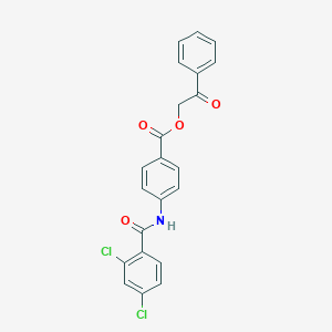 molecular formula C22H15Cl2NO4 B341661 2-Oxo-2-phenylethyl 4-[(2,4-dichlorobenzoyl)amino]benzoate 