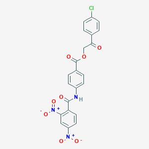 molecular formula C22H14ClN3O8 B341662 2-(4-Chlorophenyl)-2-oxoethyl 4-({2,4-dinitrobenzoyl}amino)benzoate 