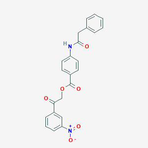 molecular formula C23H18N2O6 B341664 2-(3-Nitrophenyl)-2-oxoethyl 4-[(phenylacetyl)amino]benzoate 
