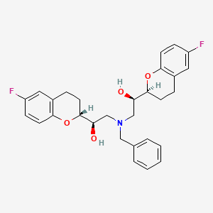 2H-1-Benzopyran-2-methanol, alpha,alpha'-[[(phenylmethyl)imino]bis(methylene)]bis[6-fluoro-3,4-dihydro-, (alphaR,alpha'R,2R,2'S)-rel-