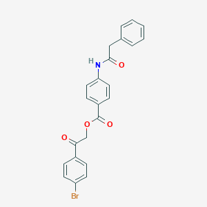 molecular formula C23H18BrNO4 B341665 2-(4-Bromophenyl)-2-oxoethyl 4-[(phenylacetyl)amino]benzoate 