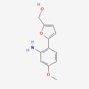 molecular formula C12H13NO3 B3416650 [5-(2-Amino-4-methoxyphenyl)furan-2-yl]methanol CAS No. 886494-30-0