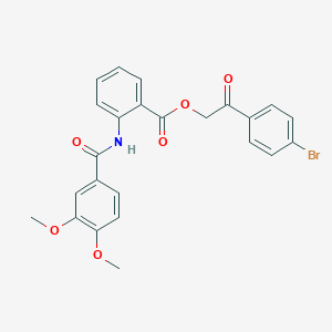 molecular formula C24H20BrNO6 B341671 2-(4-Bromophenyl)-2-oxoethyl 2-[(3,4-dimethoxybenzoyl)amino]benzoate 