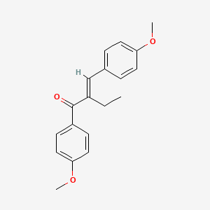 molecular formula C19H20O3 B3416725 1-(4-Methoxyphenyl)-2-((4-methoxyphenyl)methylene)-1-butanone, (E)- CAS No. 90-92-6