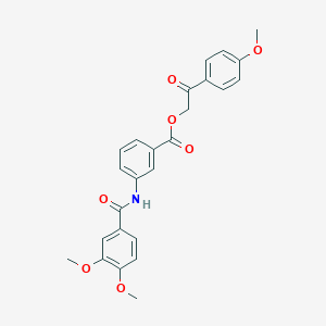 molecular formula C25H23NO7 B341673 2-(4-Methoxyphenyl)-2-oxoethyl 3-[(3,4-dimethoxybenzoyl)amino]benzoate 