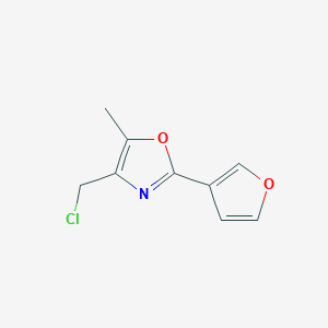 molecular formula C9H8ClNO2 B3416757 4-Chloromethyl-5-methyl-2-(furan-3-yl)oxazole CAS No. 914637-91-5