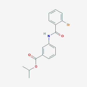 molecular formula C17H16BrNO3 B341678 Isopropyl 3-[(2-bromobenzoyl)amino]benzoate 