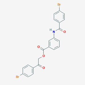 molecular formula C22H15Br2NO4 B341680 2-(4-Bromophenyl)-2-oxoethyl 3-[(4-bromobenzoyl)amino]benzoate 