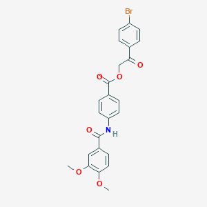 molecular formula C24H20BrNO6 B341681 2-(4-Bromophenyl)-2-oxoethyl 4-[(3,4-dimethoxybenzoyl)amino]benzoate 