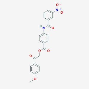molecular formula C23H18N2O7 B341682 2-(4-Methoxyphenyl)-2-oxoethyl 4-({3-nitrobenzoyl}amino)benzoate 