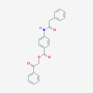 molecular formula C23H19NO4 B341684 2-Oxo-2-phenylethyl 4-[(phenylacetyl)amino]benzoate 