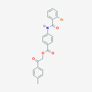molecular formula C23H18BrNO4 B341686 2-(4-Methylphenyl)-2-oxoethyl 4-[(2-bromobenzoyl)amino]benzoate 
