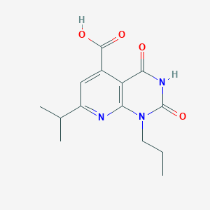 molecular formula C14H17N3O4 B3416898 2,4-dioxo-7-(propan-2-yl)-1-propyl-1H,2H,3H,4H-pyrido[2,3-d]pyrimidine-5-carboxylic acid CAS No. 1000932-57-9