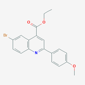 molecular formula C19H16BrNO3 B341695 Ethyl 6-bromo-2-(4-methoxyphenyl)quinoline-4-carboxylate 