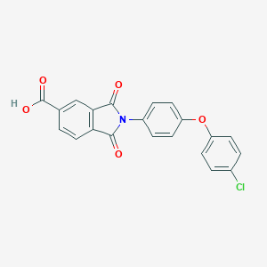 molecular formula C21H12ClNO5 B341698 2-[4-(4-Chlorophenoxy)phenyl]-1,3-dioxo-5-isoindolinecarboxylic acid 