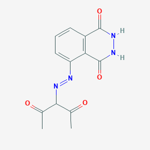 molecular formula C13H12N4O4 B034170 3-(1-乙酰丙酮酰基偶氮)邻苯二甲酰肼 CAS No. 109632-03-3