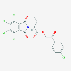 molecular formula C21H14Cl5NO5 B341701 2-(4-chlorophenyl)-2-oxoethyl 3-methyl-2-(4,5,6,7-tetrachloro-1,3-dioxo-1,3-dihydro-2H-isoindol-2-yl)butanoate 