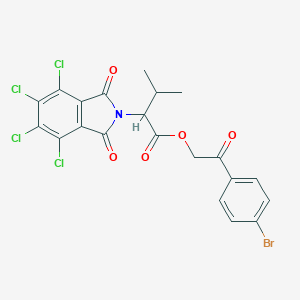 molecular formula C21H14BrCl4NO5 B341702 2-(4-bromophenyl)-2-oxoethyl 3-methyl-2-(4,5,6,7-tetrachloro-1,3-dioxo-1,3-dihydro-2H-isoindol-2-yl)butanoate 
