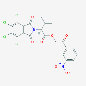 molecular formula C21H14Cl4N2O7 B341703 2-(3-nitrophenyl)-2-oxoethyl 3-methyl-2-(4,5,6,7-tetrachloro-1,3-dioxo-1,3-dihydro-2H-isoindol-2-yl)butanoate 