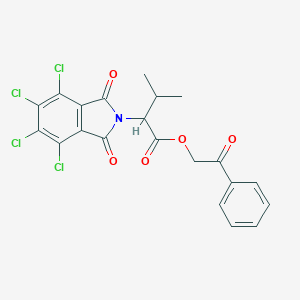 molecular formula C21H15Cl4NO5 B341704 2-oxo-2-phenylethyl 3-methyl-2-(4,5,6,7-tetrachloro-1,3-dioxo-1,3-dihydro-2H-isoindol-2-yl)butanoate 