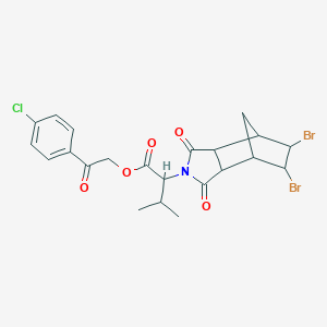 molecular formula C22H22Br2ClNO5 B341706 2-(4-chlorophenyl)-2-oxoethyl 2-(5,6-dibromo-1,3-dioxooctahydro-2H-4,7-methanoisoindol-2-yl)-3-methylbutanoate 