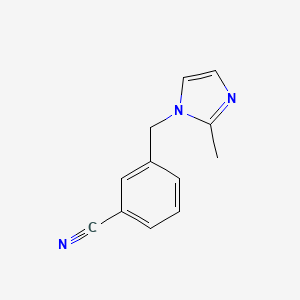 molecular formula C12H11N3 B3417063 3-[(2-methyl-1H-imidazol-1-yl)methyl]benzonitrile CAS No. 1016716-83-8
